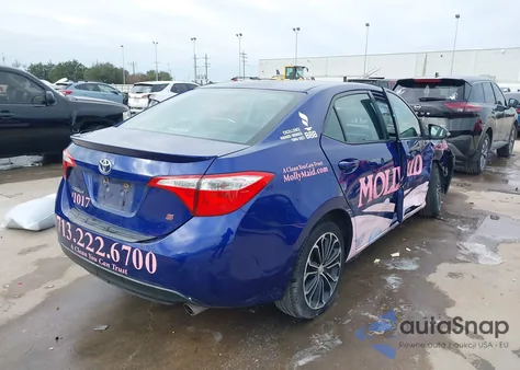 2016 Toyota Corolla S Plus из США, поврежденный, VIN 5YFBURHEXGP528789